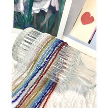 1mm 크리스탈 비즈 유광 베이직 AB시리즈 12종 컬러 구슬 마스크 스트랩 비즈 공예재료 (1줄-약160알), 라이트핑크