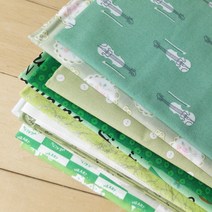 자투리 퀼트 수입원단 그린계열, 11(90x32)