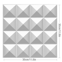 집 벽 혁신 기하학 3d 벽 패널 비 자체 접착 3d 벽 스티커 아트 세라믹 타일 벽지 룸 욕실 천장, 밝은 흰색 - 1개, s