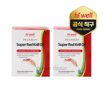 하이웰 뉴질랜드 슈퍼레드 크릴오일1000mg 60베지캡슐 남극 인지질 아스타잔틴 KRILL OIL, 2개, 60캡슐
