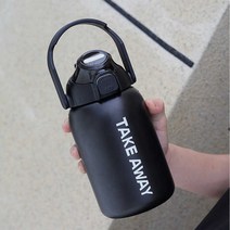 원터치 보온보냉 스포츠 빨대 스텐 텀블러 대용량 850ml, 블랙, 1개