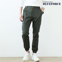 블루포스 남성용 플레턴 카고 조거 팬츠 베이직핏 사계절 캐주얼 밴딩 바지
