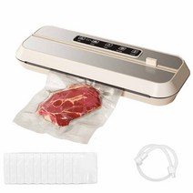 Fowod 가정용 진공포장기(컷팅 기능)(진공호스 구성)+ 비닐팩 10p, 화이트