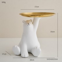 조각상 인테리어조형물 장식용동상 크리 에이 티브 화이트 베어 스토리지 트레이 북유럽 홈 장식 거실 테이블 장식 스낵 스토리지 트레이 장식 공예, 곰 트레이-d
