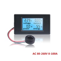 디지털 AC80260V 전압 전류 표시기 AC 220V 용량 전력계 등, 한개옵션0