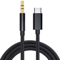 USB C 케이블 C타입 고속 케이블 CTYPE 충전 케이블 호환 olaf usb type c aux 스피커 와이어 3.5mm 잭 오디오 for car 헤드폰 어댑터 male, C형 블랙, 1.5m