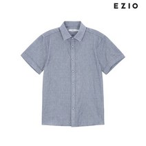 이지오 하프 슬리브 코튼 셔츠 블루 F3SF704