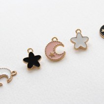 J623 문스타 에폭시 참장식 악세사리부자재 키링 금속장식 재료, 별, 핑크(pink)