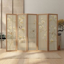 동양화 꽃그림 파티션 거실 침실 공간분리 접이식 병풍 홈 모던, 참고 최소 3개의 팬