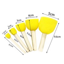 도예도구 도자기도예도구 세라믹도예도구5개/대 물 흡수 조각 도구의 세라믹 스폰지 막대 나무 손잡이와 페, 01 1set