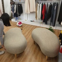 조약돌 소파 모듈형 쇼파 3.5인용 6인 1인 용 데이베드 로비 의자 곡선 발 간단한 현대 창조적 인 단일 초승달 형성 사람들이 신발 가게 의류 변경, 라이트카키(코튼 린넨) 1개, 페달