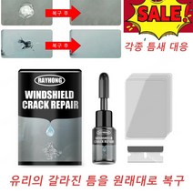 1/1+1 차량 유리 급속 수리액 창문 유리복원 자동차 유리 크랙 복구 세트 자동차유리복원제, 20ml*2