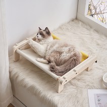 펫먼트 고양이 듀얼침대+창문해먹, 옐로우