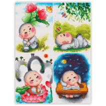 블링블링 DIY 캔버스형 보석십자수 60 x 45 cm, CV-073 (동자승), 1개