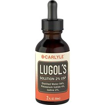 칼라일 Lugols 요오드 59ml 요오드화칼륨 및 요오드 용액 2% 영양제 멀티비타민 비타민제, 1개