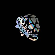 자동차포인트00399꽃해골옆얼굴 튜닝스티커, S, 홀로그램