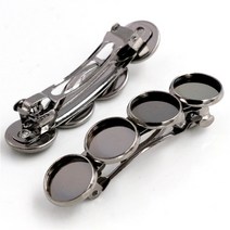 장미5pcs 12mm 4 카메오 청동 실버 도금 6 색 구리 소재 머리핀 헤어 클립 기본 설정 카보 숑, 05 Gun Black