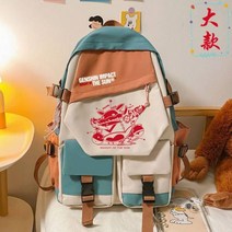 XianglinAnime Genshin Impact 배낭 캔버스 학교 책 학생 여행 가방 노트북 패션 캐주얼 대형 메신저 가방