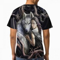 여름 남성 티셔츠 멋진 늑대 3D 프린트 남성용 반팔 동물 남자 대형 힙합 통기성 탑스 스타일 의류 웃긴 캐주얼 o 넥