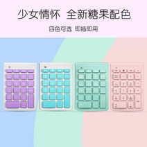 2.4G 무선 디지털 키보드 키패드 노트북 컴퓨터 재무 회계 스토리지 금전 등록기 데스크탑행 암호 입력 장치 외부 조작기 느낌 휴대 소형 미니 귀여운, [09] B038 풀 핑크 2.4G 무선 계산기