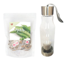 BMS 작두콩차60티백+전용물병 국내산 도두어린꼬투리 도두씨앗100% 무카페인 구수한건강차 엄격한검수통과, 60개입, 1g