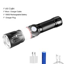 8000LM 강력한 L2 Led 손전등 USB 충전식 마그네틱 토치 줌이 가능한 방수 COB 작업 등 하이킹용 캠핑 라이트, [03] Package C