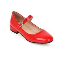 슈즈 여성 메리 제인 신발 플랫 가을 버클 학교 발레리나 블랙 빅 사이즈 9 10 43