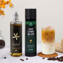 [바닐라라떼 세트] 아바라 뚝딱! 티바인 디카페인 콜드브루 커피 2병+ 무설탕 바닐라빈 시럽 1병 세트, 1세트