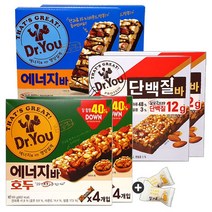 닥터유 단백질바 2통+에너지바 2통+에너지바(호두) 2통(+밀크츄 2개포함), 1세트