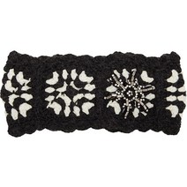 Badgley Mischka Beaded Crochet Headband, Jet Black/Ivory, Jet Black/Ivory