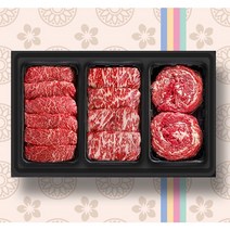 횡성한우 3구 [쿠가]구이정육선물세트[안심or채끝500g+등심500g+불고기500g]총1.5kg, 1개