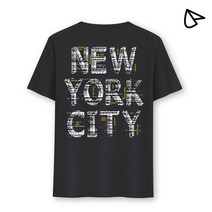 크래픽아트 반팔티셔츠 오버핏 빅사이즈 남여공용티셔츠 뉴욕시티 (Back)