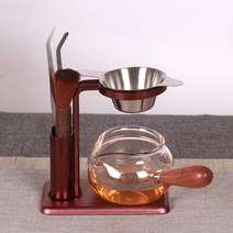 엔틱 레트로 차내리는 도구 거름망 티인퓨저 거치대 황동 차거름망 유리 티 스트레이너 공티백 스테인리스, G