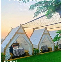 몽골텐트 삼각텐트 캠핑 대형 야외 캠핑 바 냄비 경치 좋은 B B 방수 들어 갔어, 플랫폼 없는 2.22 룸 텐트