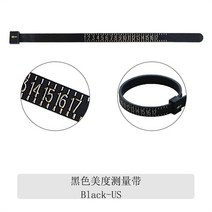 링사이저 측정 벨트 맞춤 영국 미국 EU 공식 손가락 크기 게이지 남성 반지 미터 쥬얼리 액세서리 재사용, 01 Black US