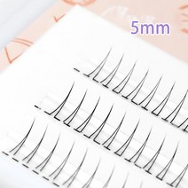 자연스러운 전문가용 실크 속눈썹 V모양 속눈썹 내추럴 하단 부드러운 묶음 클러스터 메이크업, 01 0.07mm_01 J, 02 5mm-Black