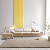 서광퍼니처 토드 아쿠아텍스 스웨이드 패브릭 4인소파 sk, 토드4인 (스툴없음)_크림그레이.