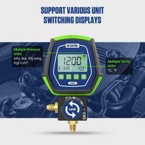 MRCARTOOL L202 에어컨 냉매 HVAC 진공 압력 매니 폴드 온도 누설 테스트 냉동 90