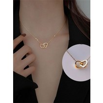 야구선수 목걸이 목에 18k 골드 체인 여성 더블 하트 목걸이 colorfast 여름 목걸이 여성의 목걸이 베스트 셀러
