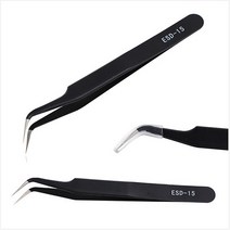 속눈썹 네일아트 핀셋 ESD12 ESD15, 굽은핀셋, 1개