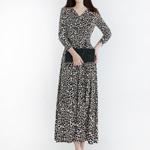 랩드레스 레오파드 브이넥 A라인 랩스타일 롱원피스(2color)