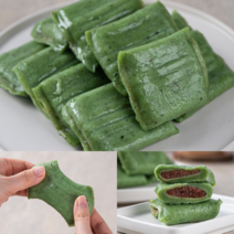 국산 모시잎 앙꼬 절편 2kg 굳지않는 떡/ 식사대용 영양간식