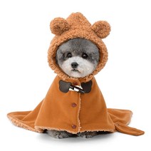 준성 후드 강아지 망토 이불 담요 고양이 소형견 중형견 애견 옷 수면잠옷, 브라운