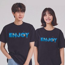 키밍 ENJOY 바다 고래 해변 여름반팔 휴가패션