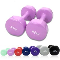 PVC 컬러 코팅 아령 (2개 1세트), 4kg