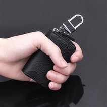 쏘렌토더마스터 샵스토어 모던 가죽 차키 홀더 키케이스 전차종 지퍼형 자동차키케이스, 블랙