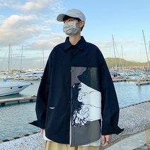 청 데님 오버핏 체크 가을 남성 그림 셔츠 남방 와이셔츠 정장 코트 와이셔츠 린넨 골덴 패딩