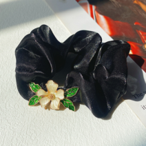 치자꽃 머리끈 여완자 머리 프렌치 자말총대장 헤어링 고급감 머리끈 머리끈 머리꽃 고무줄여자, 2 # 대장 반지