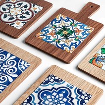 코르크바닥 깔개 세라믹 냄비받침대 오븐용기 스텐냄비 라면 컵받침 서빙용 찌개용, 냄비받침 우드스퀘어 C