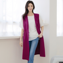 드리다 드리다 DV21202 여성 여름 린넨 마 조끼 루즈핏 모던 빅사이즈 롱 베스트 중년여성 엄마 40-50대 55-77